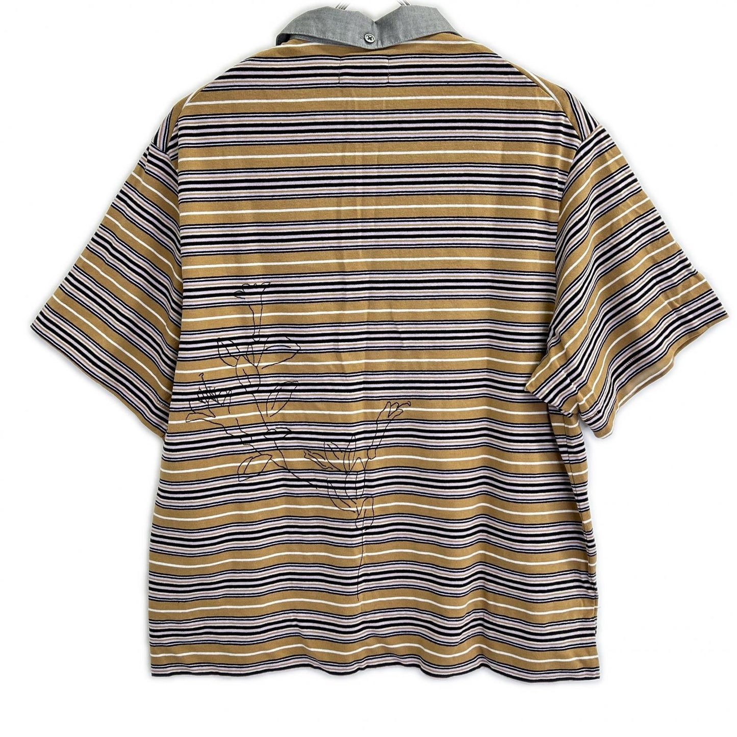TANAKA ST-264-MSE Multi Stripe Polo Brown Size S