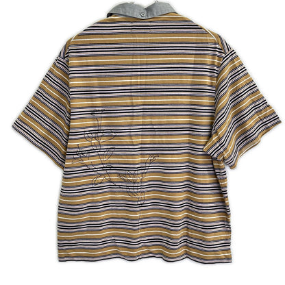 TANAKA ST-264-MSE Multi Stripe Polo Brown Size S