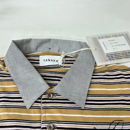 TANAKA ST-264-MSE Multi Stripe Polo Brown Size S