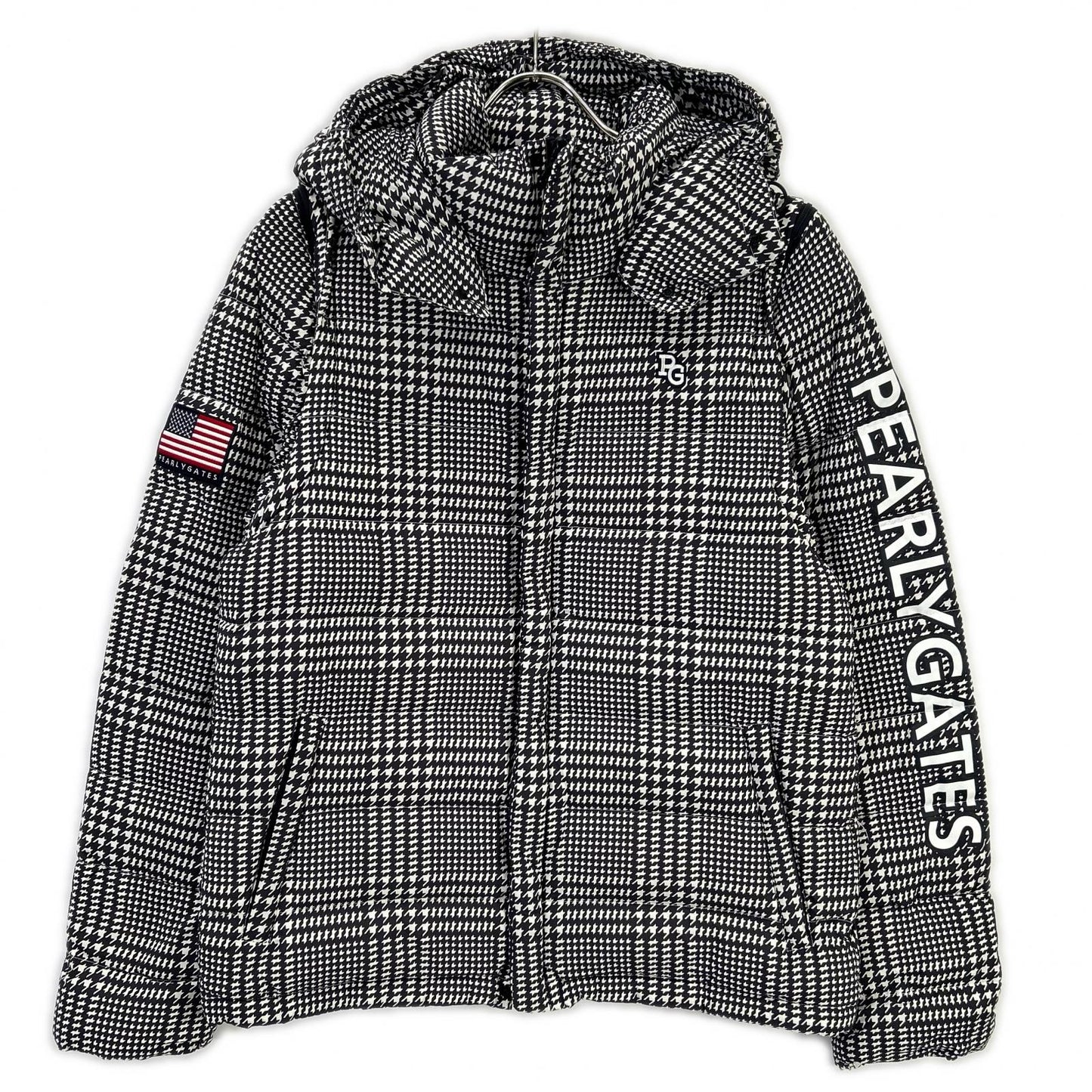 PEARLY GATES Houndstooth Golf Jacket White Black Size 5