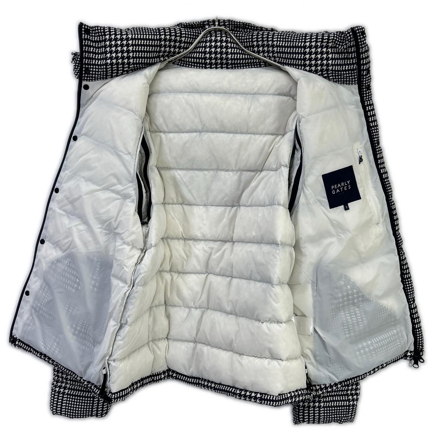 PEARLY GATES Houndstooth Golf Jacket White Black Size 5