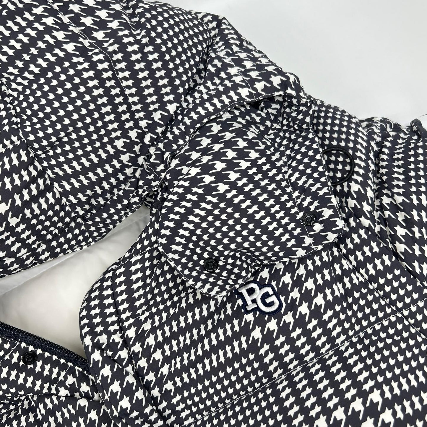 PEARLY GATES Houndstooth Golf Jacket White Black Size 5