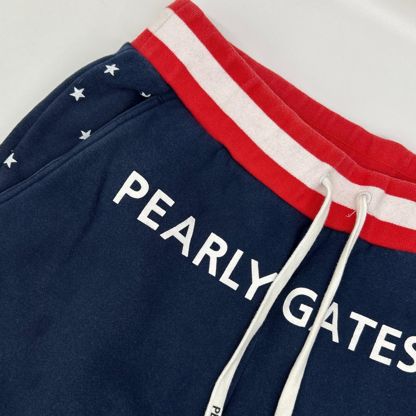 PEARLY GATES Star Pattern Cotton Pants Navy Size 4