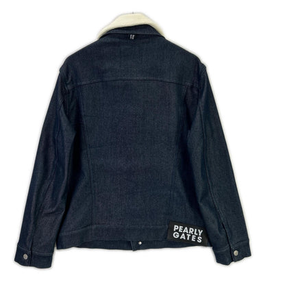 PEARLY GATES x Mickey Denim Boa Collar Jacket Blue Size 4