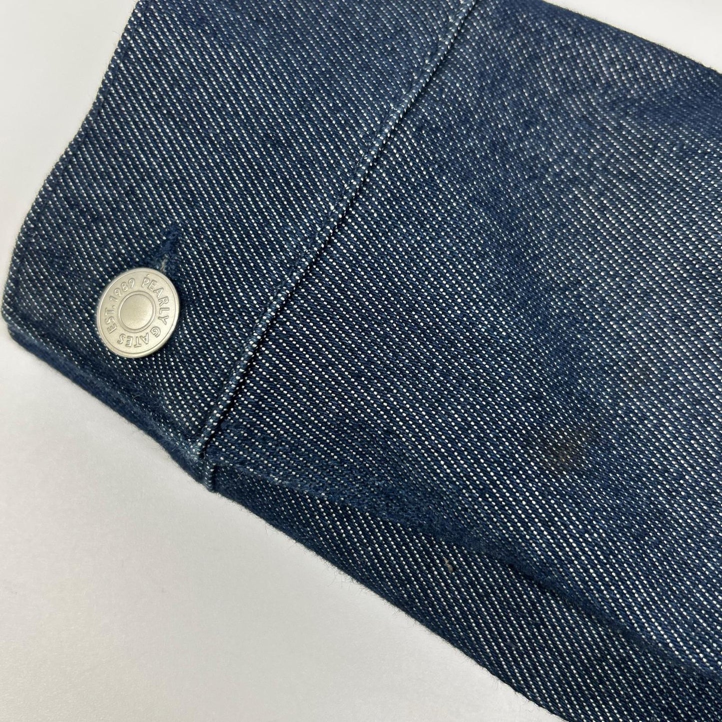 PEARLY GATES x Mickey Denim Boa Collar Jacket Blue Size 4