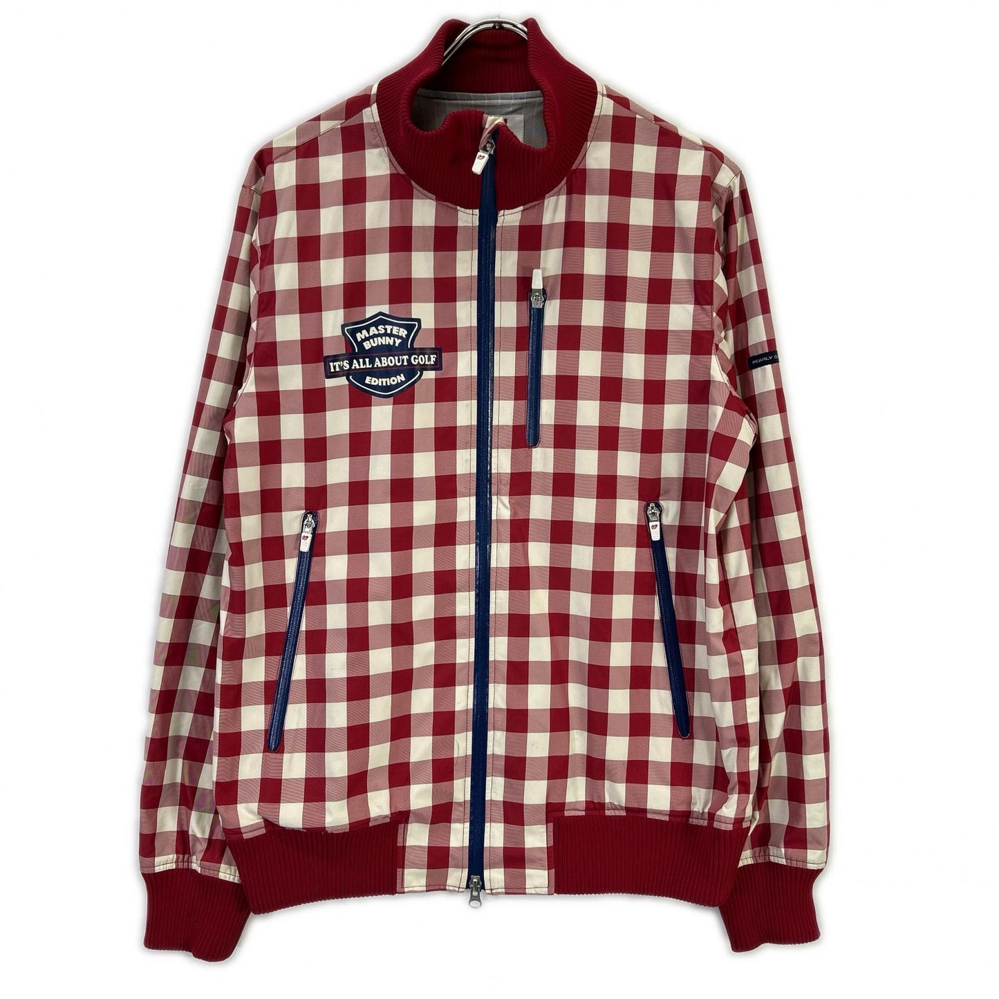 MASTER BUNNY EDITION Check Rib Knit Jacket Red White Size 5