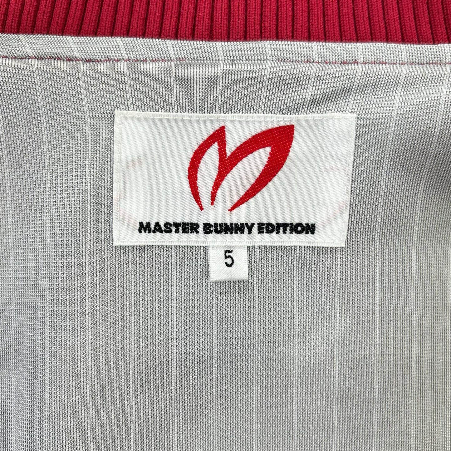 MASTER BUNNY EDITION Check Rib Knit Jacket Red White Size 5