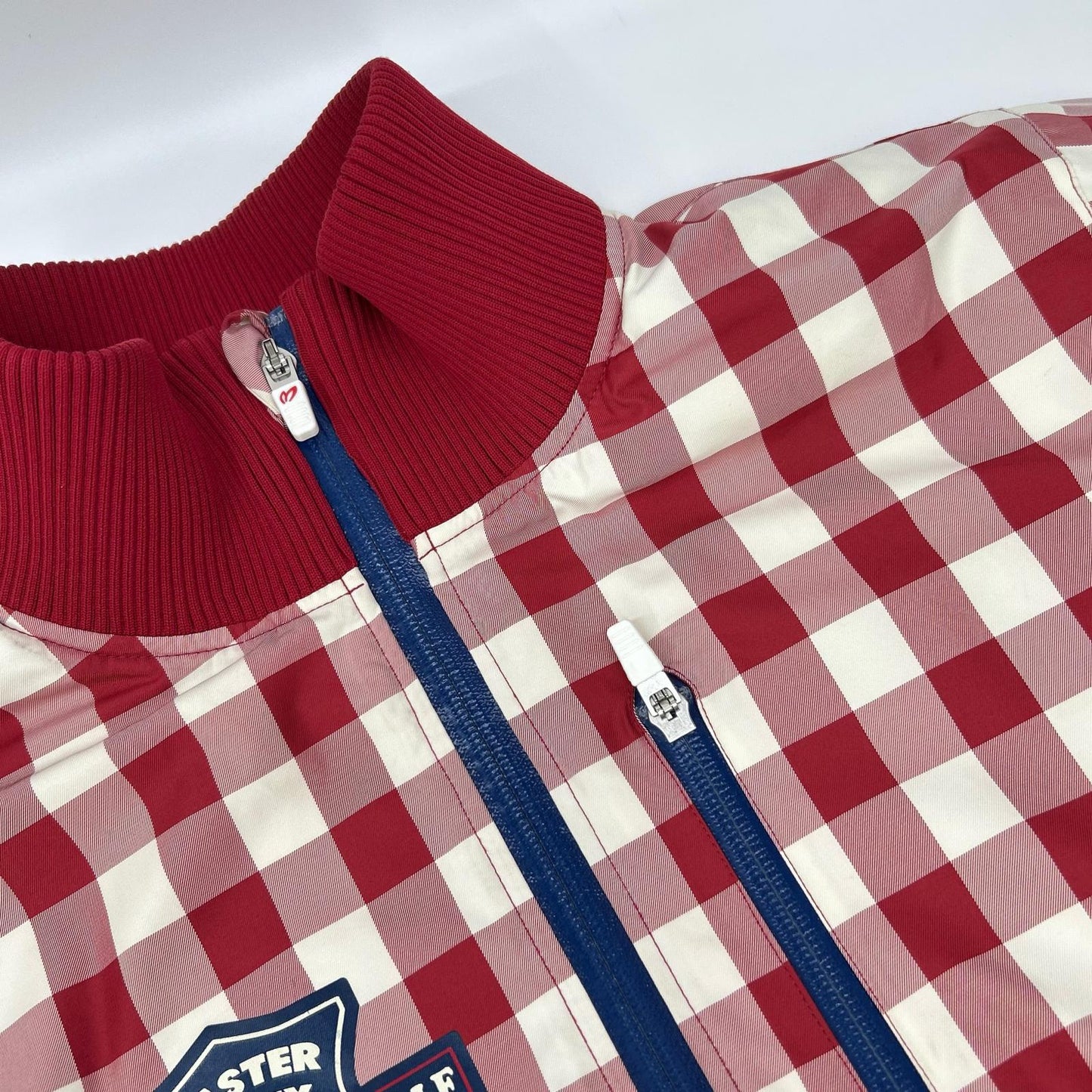 MASTER BUNNY EDITION Check Rib Knit Jacket Red White Size 5