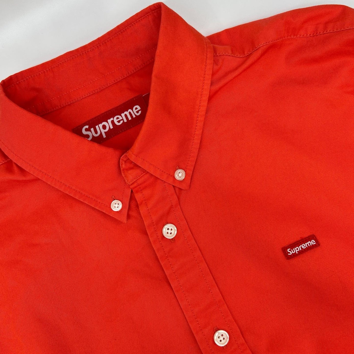 Supreme 24SS Small Box Cotton Shirt Orange Size M
