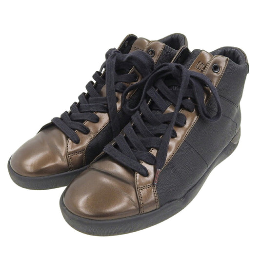 HUGOBOSS Leather Hi-Top Sneakers Brown Black Size EU 40