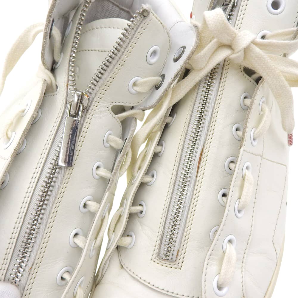 HUGOBOSS Center Zip High Top Sneakers White Size EU 39