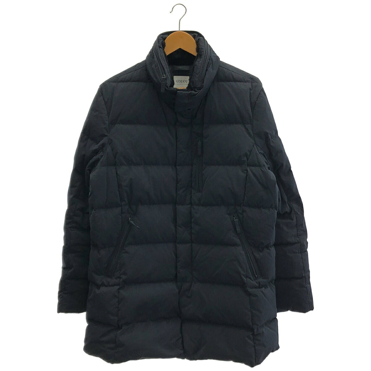 ARMANICOLLEZIONI Navy Quilted Down Jacket Size 40