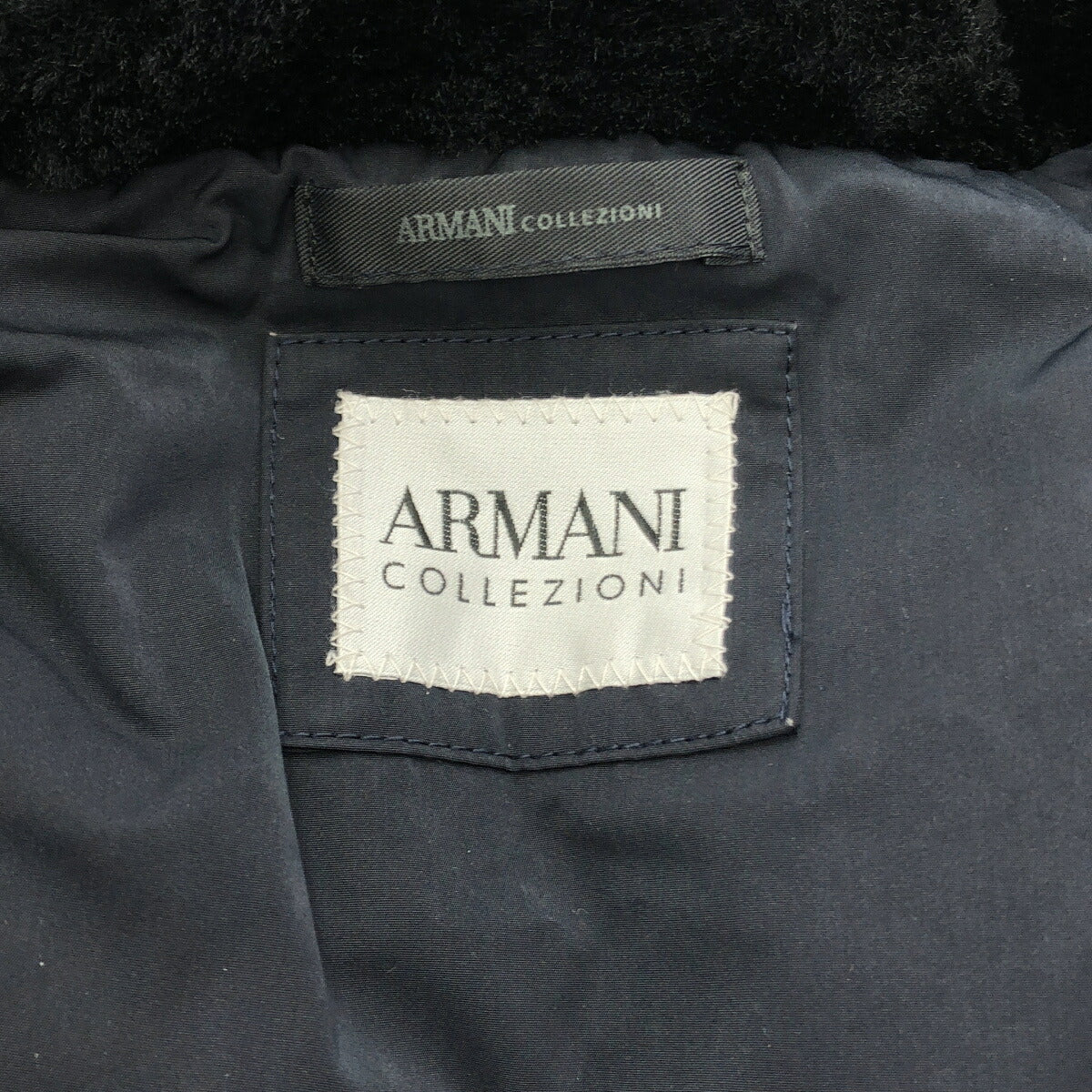 ARMANICOLLEZIONI Navy Quilted Down Jacket Size 40