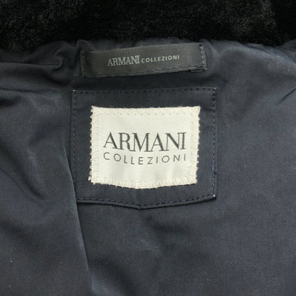 ARMANICOLLEZIONI Navy Quilted Down Jacket Size 40