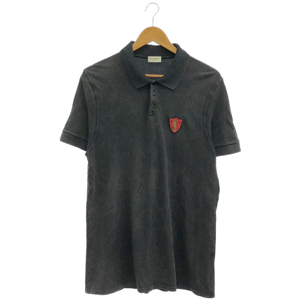 SAINT LAURENT PARIS 17 Vintage Dark Gray Polo Shirt Size L