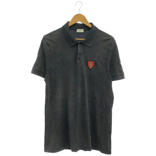 SAINT LAURENT PARIS 17 Vintage Dark Gray Polo Shirt Size L