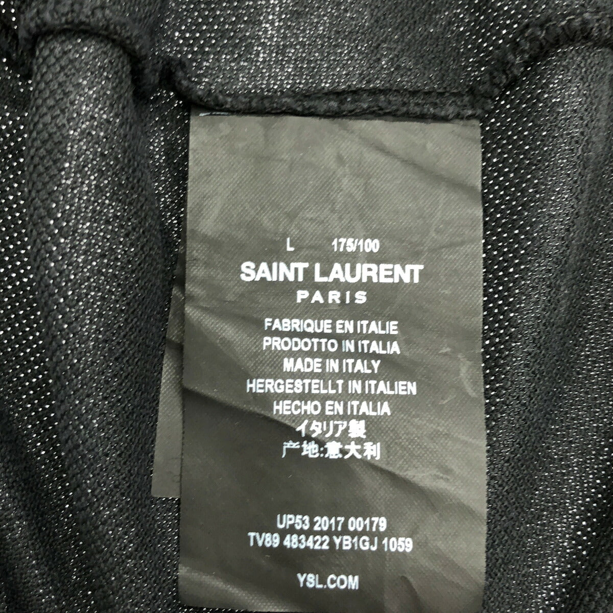 SAINT LAURENT PARIS 17 Vintage Dark Gray Polo Shirt Size L
