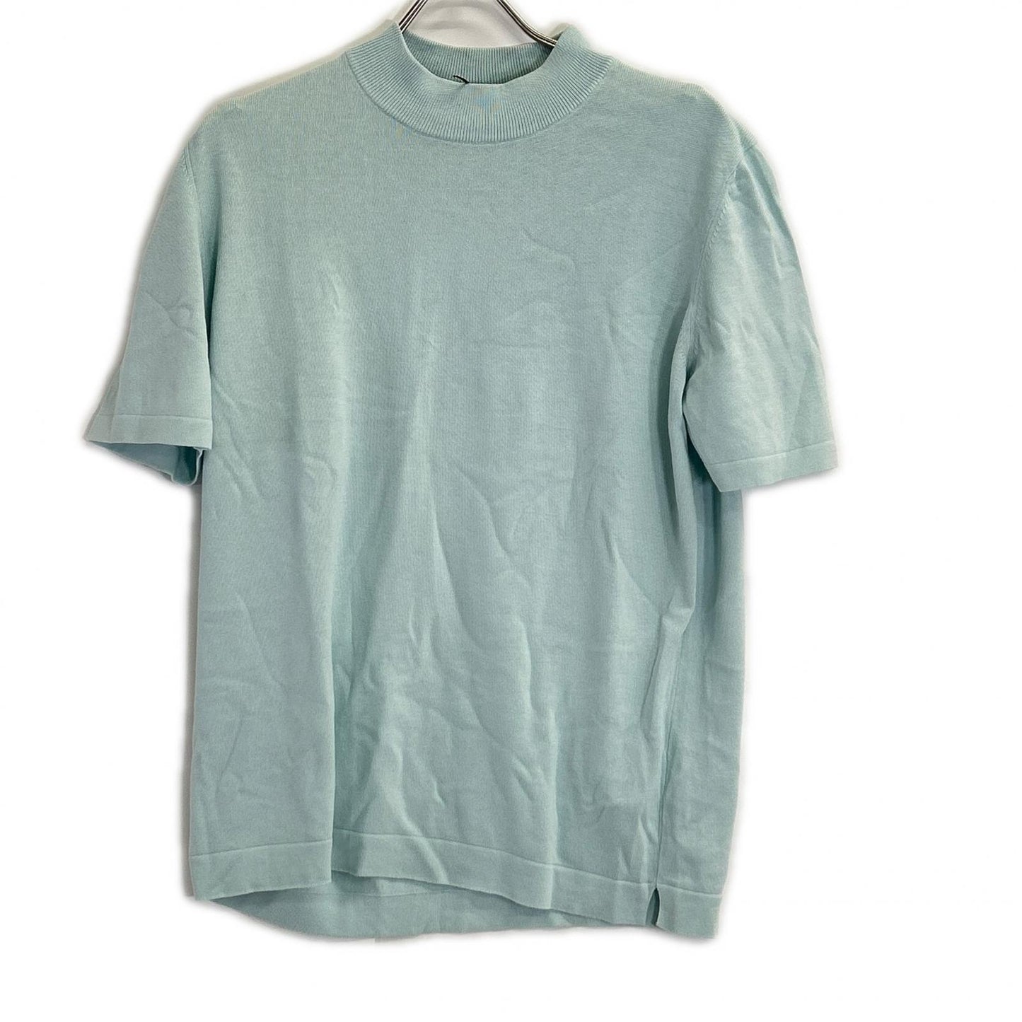GRAN SASSO Blue Short Sleeve 12G Cotton Neck Knit Size 50