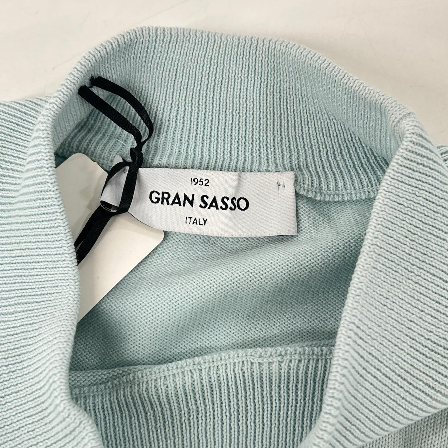 GRAN SASSO Blue Short Sleeve 12G Cotton Neck Knit Size 50