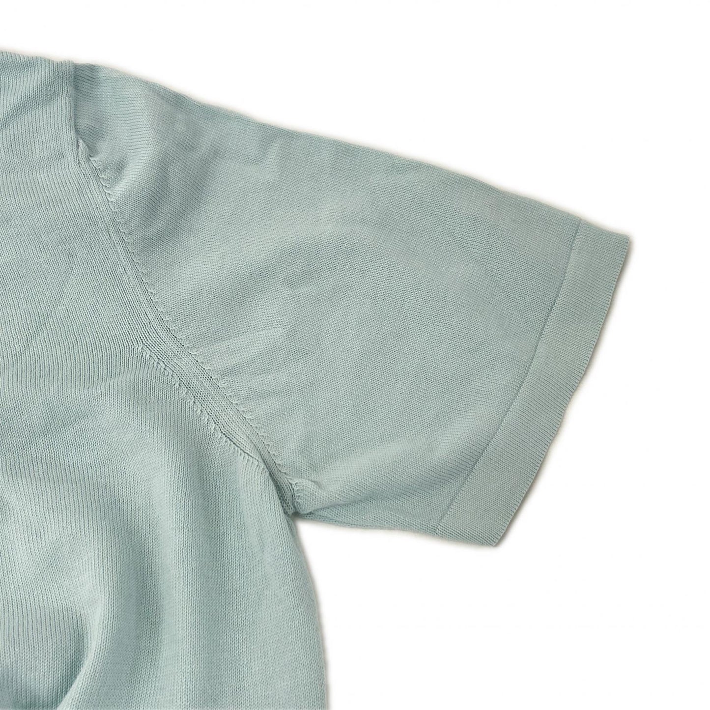GRAN SASSO Blue Short Sleeve 12G Cotton Neck Knit Size 50