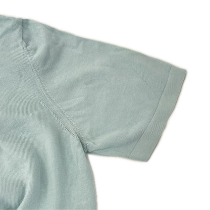 GRAN SASSO Blue Short Sleeve 12G Cotton Neck Knit Size 50