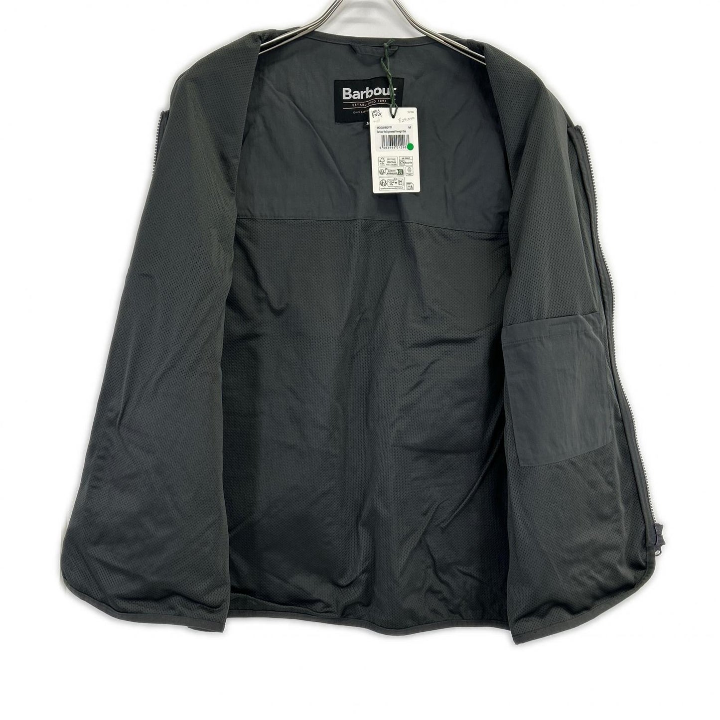Barbour Gray Re-Engineered Flyweight Gilet Vest Size M