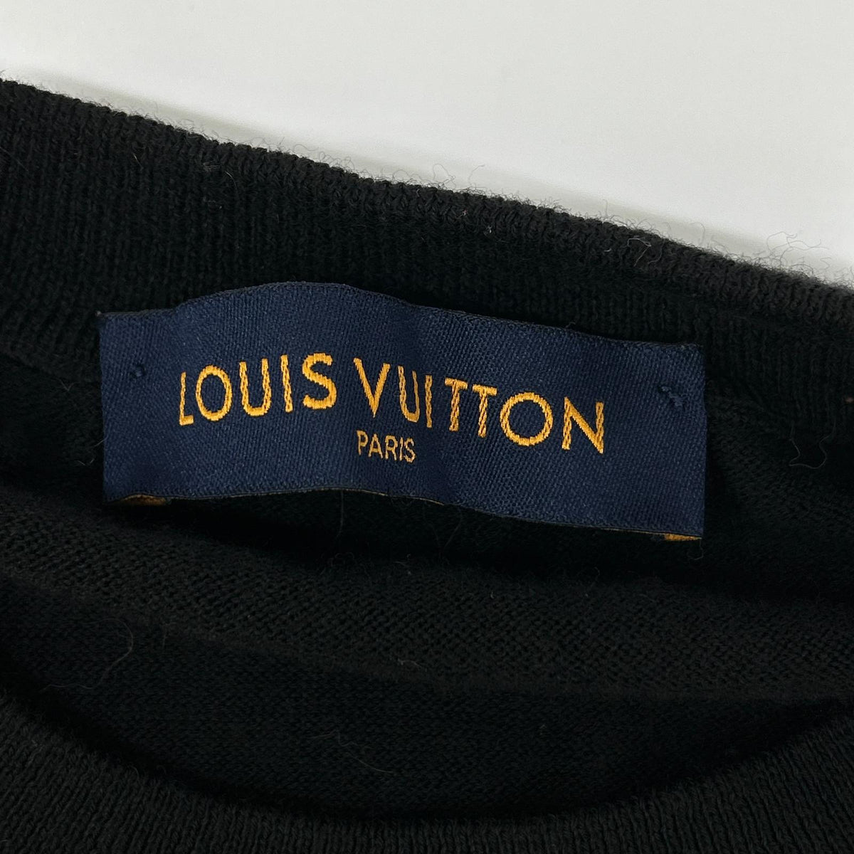 LOUIS VUITTON 19AW Black Patch Design Knit Size M