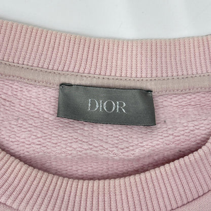 DIOR Pink KAWS Logo Cotton Sweatshirt Size S