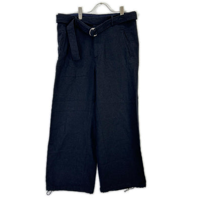 MANDO Navy Linen Wool Belted Pants Size 3