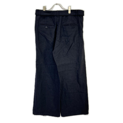 MANDO Navy Linen Wool Belted Pants Size 3