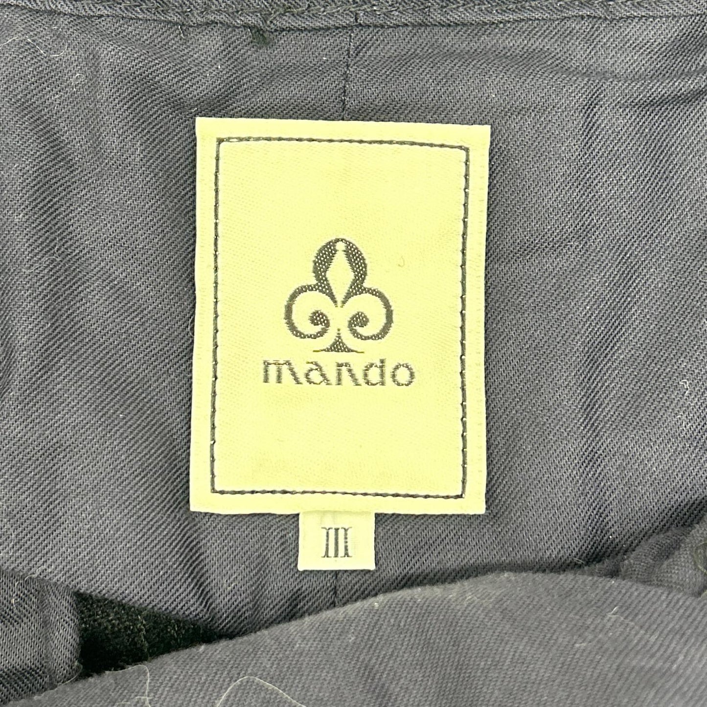 MANDO Navy Linen Wool Belted Pants Size 3