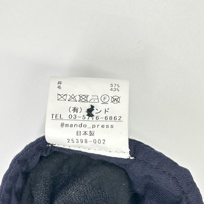 MANDO Navy Linen Wool Belted Pants Size 3