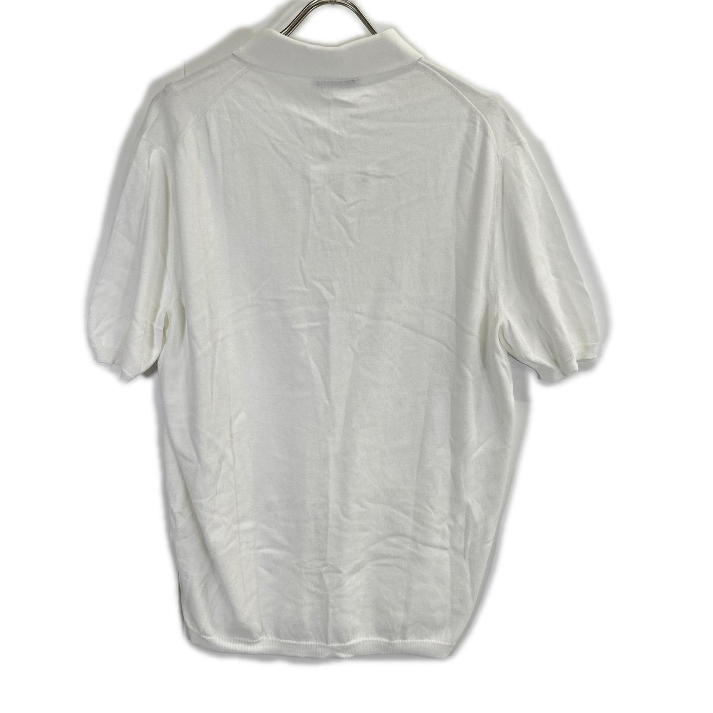 Cruciani White 27 Gauge Cotton Knit Polo Size 54