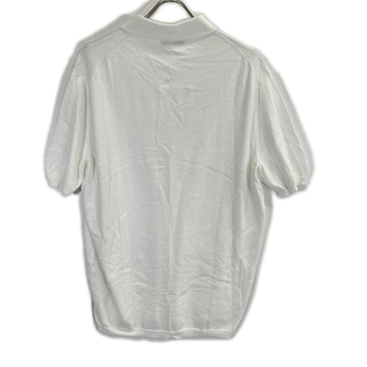Cruciani White 27 Gauge Cotton Knit Polo Size 54