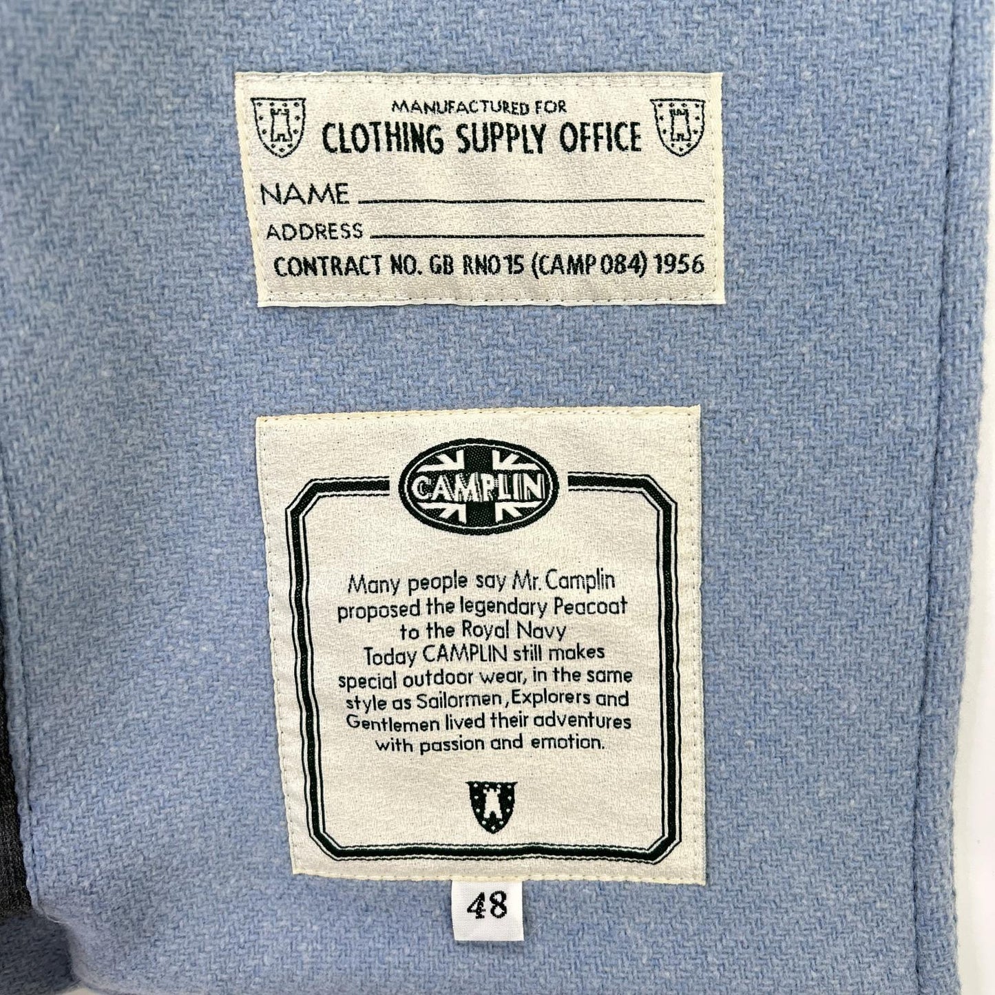 CAMPLIN Blue Double-breasted Wool P-Coat