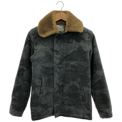 STUDIO D'ARTISAN Camo Melton Boa Jacket Size 36