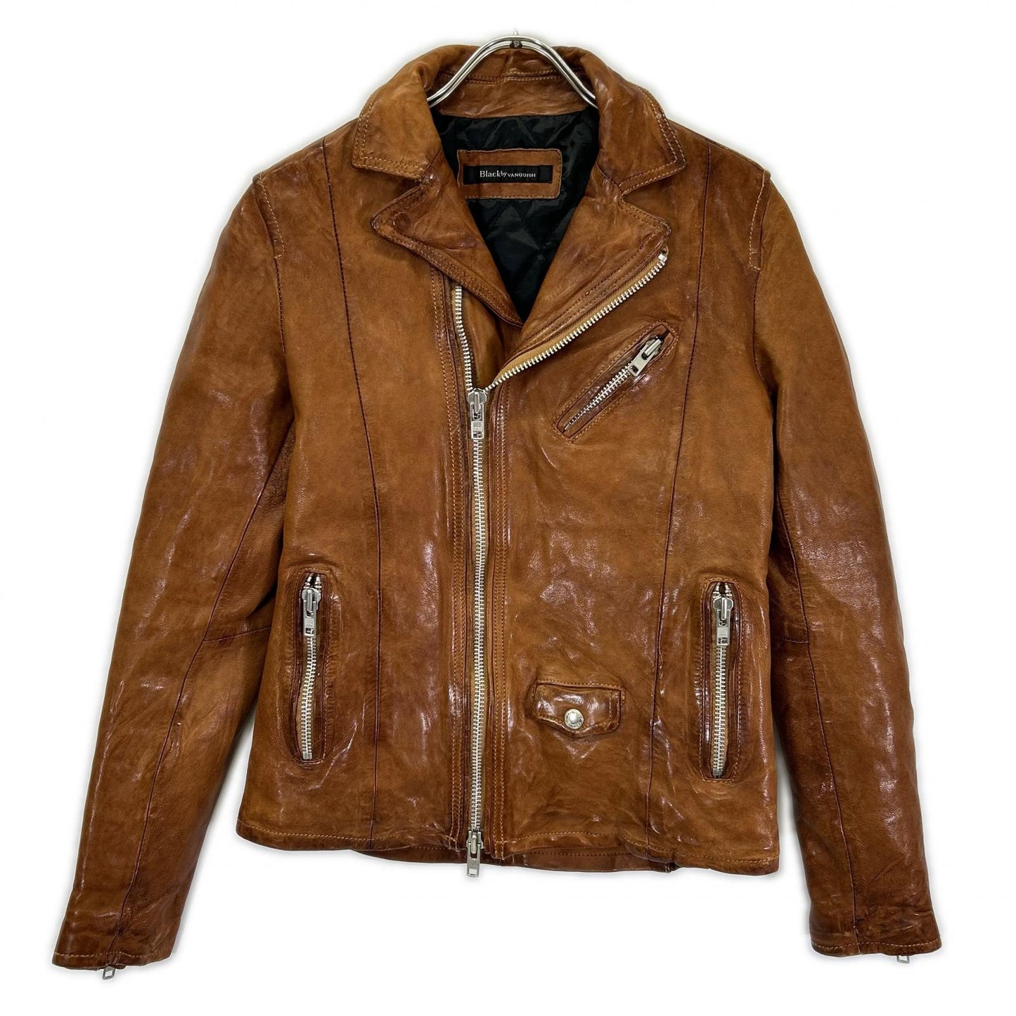 Black by VANQUISH Brown Double Riders Leather Jacket Size S