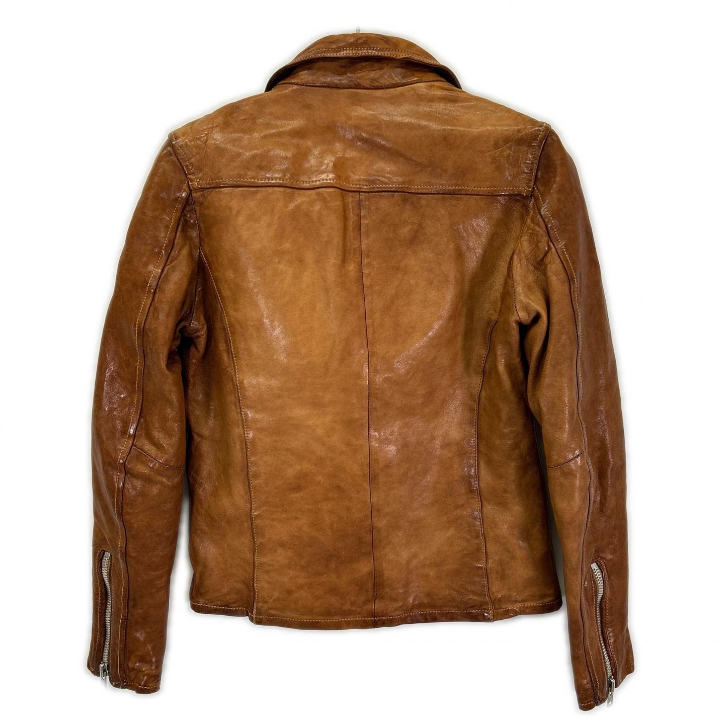 Black by VANQUISH Brown Double Riders Leather Jacket Size S