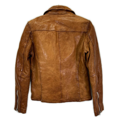 Black by VANQUISH Brown Double Riders Leather Jacket Size S