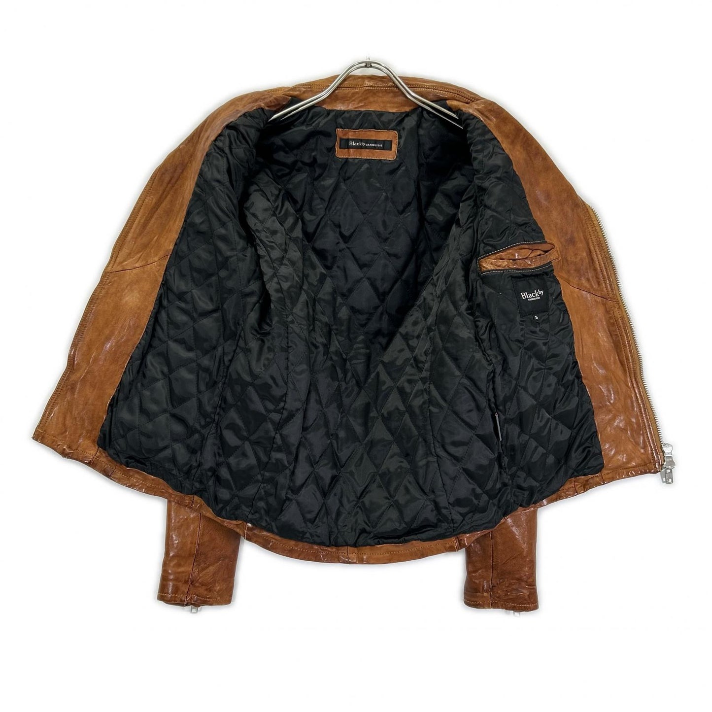 Black by VANQUISH Brown Double Riders Leather Jacket Size S