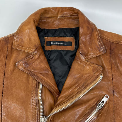 Black by VANQUISH Brown Double Riders Leather Jacket Size S