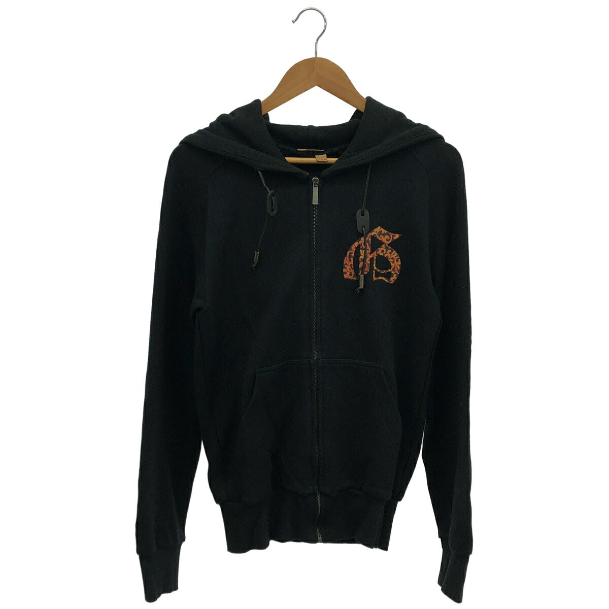 JOHN GALLIANO Black Print Zip Hoodie Size XS