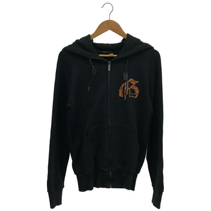 JOHN GALLIANO Black Print Zip Hoodie Size XS
