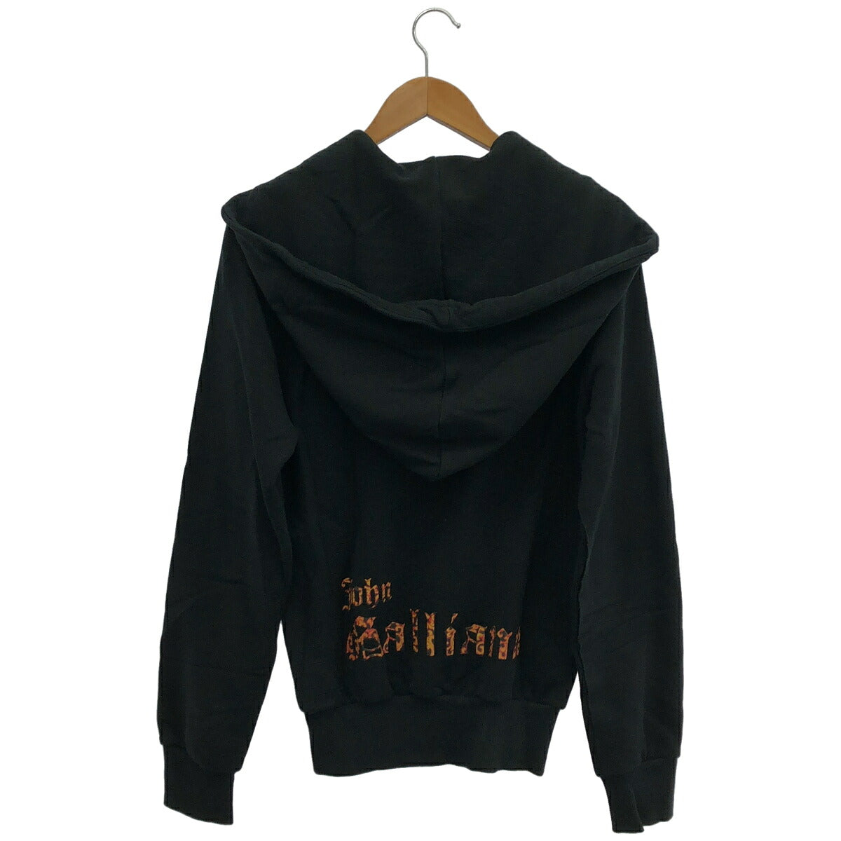 JOHN GALLIANO Black Print Zip Hoodie Size XS