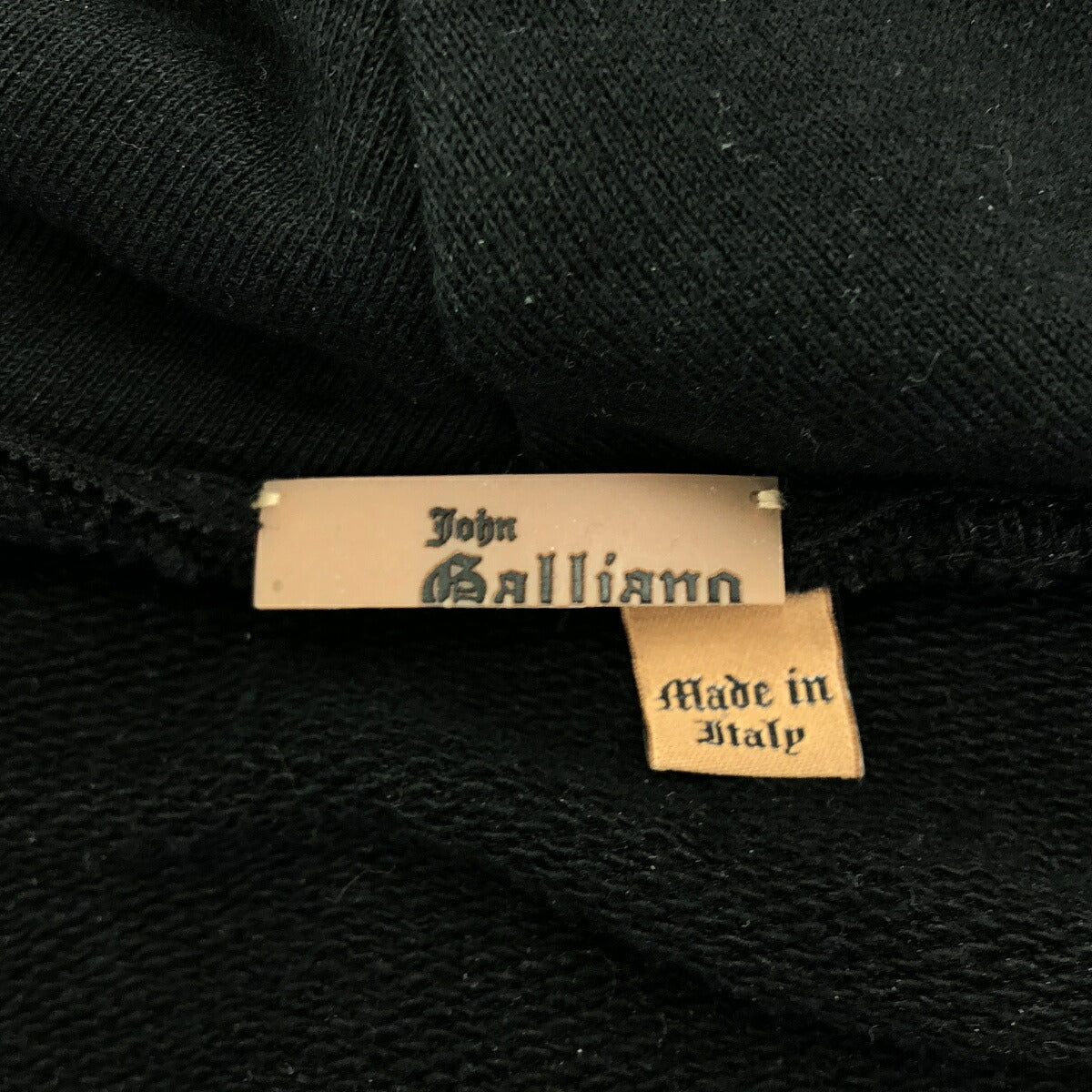 JOHN GALLIANO Black Print Zip Hoodie Size XS