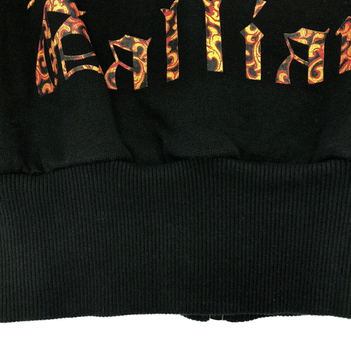 JOHN GALLIANO Black Print Zip Hoodie Size XS