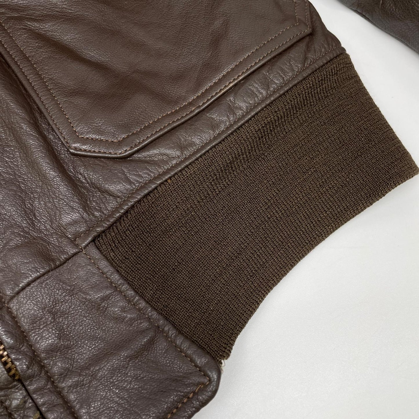 US NAVY 60s Brown Leather G-1 Flight Jacket Size 42