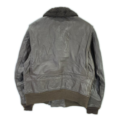 US NAVY 60s Brown Leather G-1 Flight Jacket Size 42