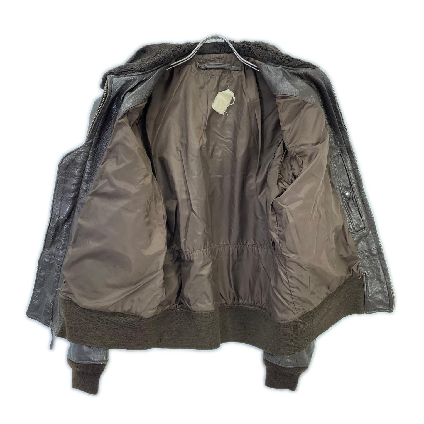 US NAVY 60s Brown Leather G-1 Flight Jacket Size 42