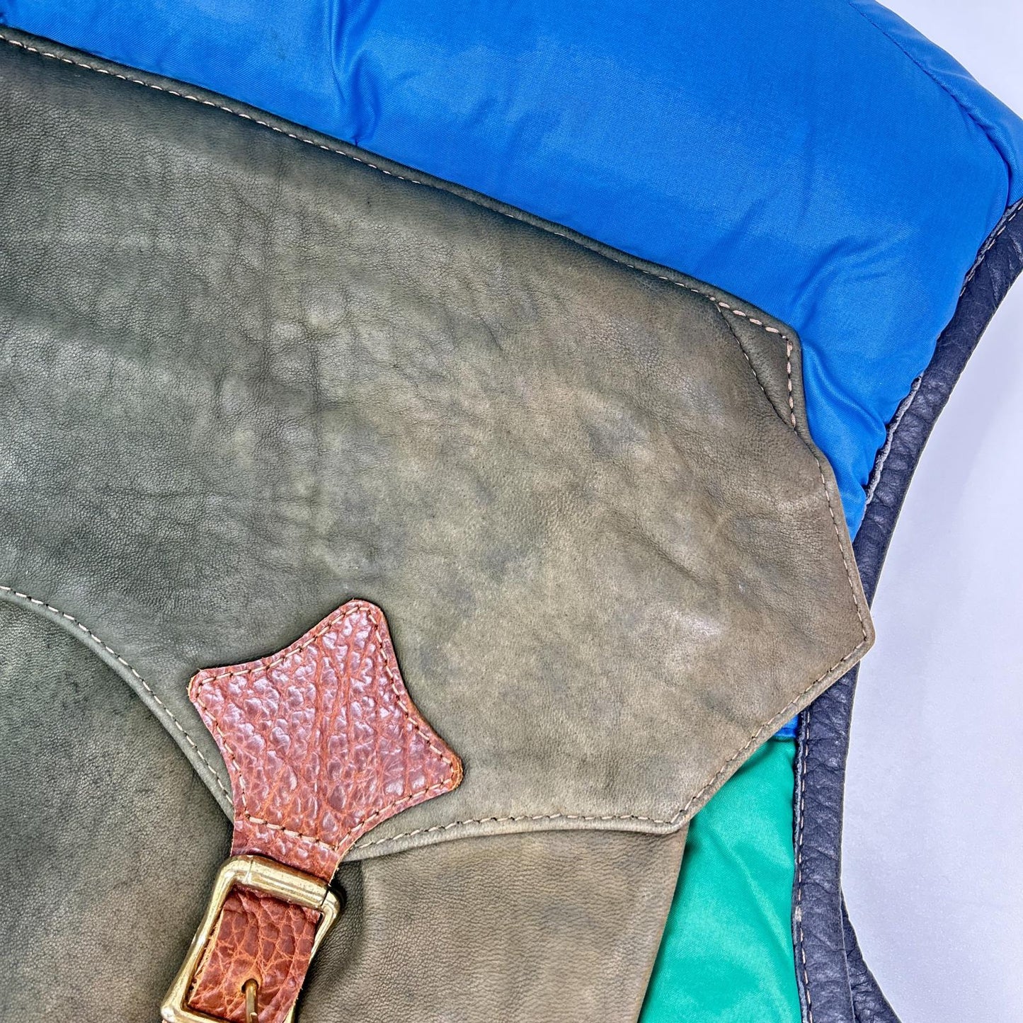 Green Blue Brown Belt Remake Down Vest